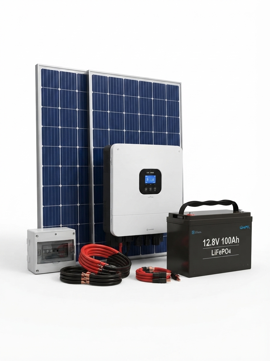 Solar Mini Package - 1kW Inverter with 1.28kWh Lithium Battery