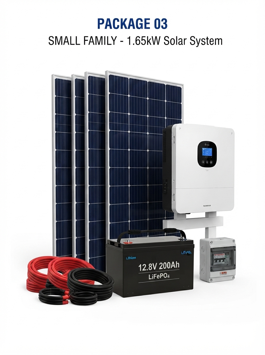 Solar Home Lite Package - 2kW Inverter with 2.56kWh Lithium Battery