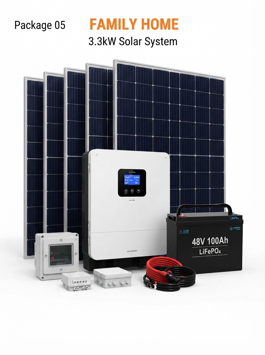 Solar Home Plus Package - 3kW Inverter with 5.12kWh Lithium Battery